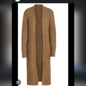 SKIMS Cozy Knit Boucle Longline Robe In Camel. Preowned